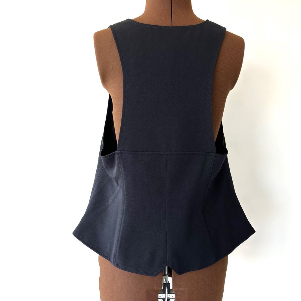 Black Button Front Vest with Racerback - Picture 5 of 5